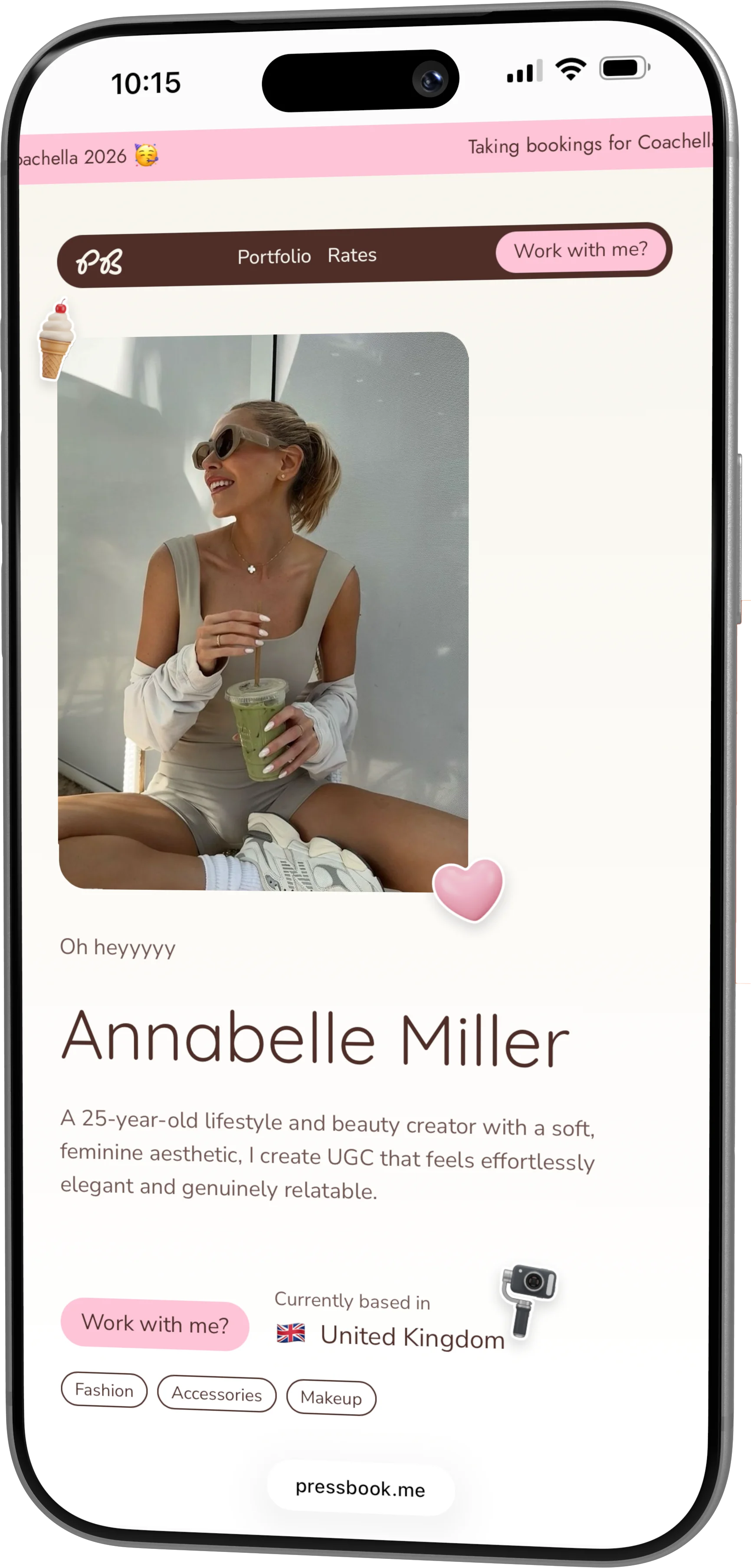 Pressbook portfolio example
